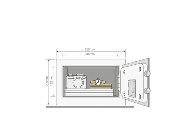 Sejf YALE kompaktowy o wysokim poziomie zabezpieczenia z czytnikiem biometrycznym YSFB/200/EB1