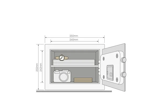 Sejf YALE domowy wysokim poziomie zabezpieczenia z czytnikiem biometrycznym YSFB/250/EB1