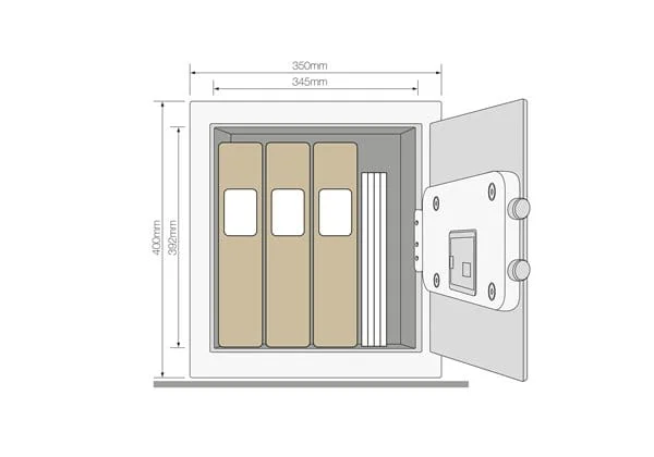 Sejf YALE biurowy wysokim poziomie zabezpieczenia z czytnikiem biometrycznym YSFB/400/EB1