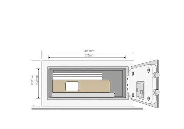 Sejf YALE na laptop z wysokim poziomie zabezpieczenia z czytnikiem biometrycznym YLFB/200/EB1