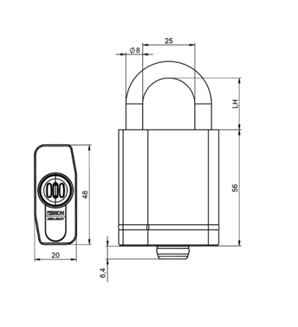 Kłódka Cliq GO N316 wymiary