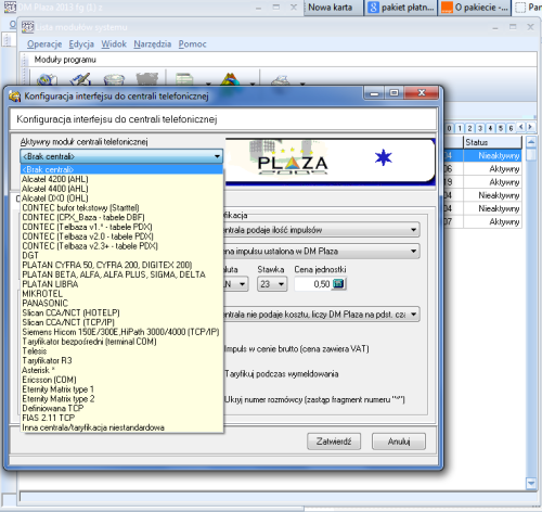 Obsługa centrali telefonicznej Plaza 2013